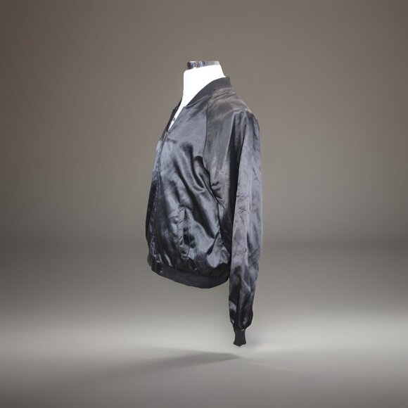 Vintage DODGE Satin Jacket Mens XL Black Dodge Boys Have More Fun USA 1980s - Picture 5 of 12